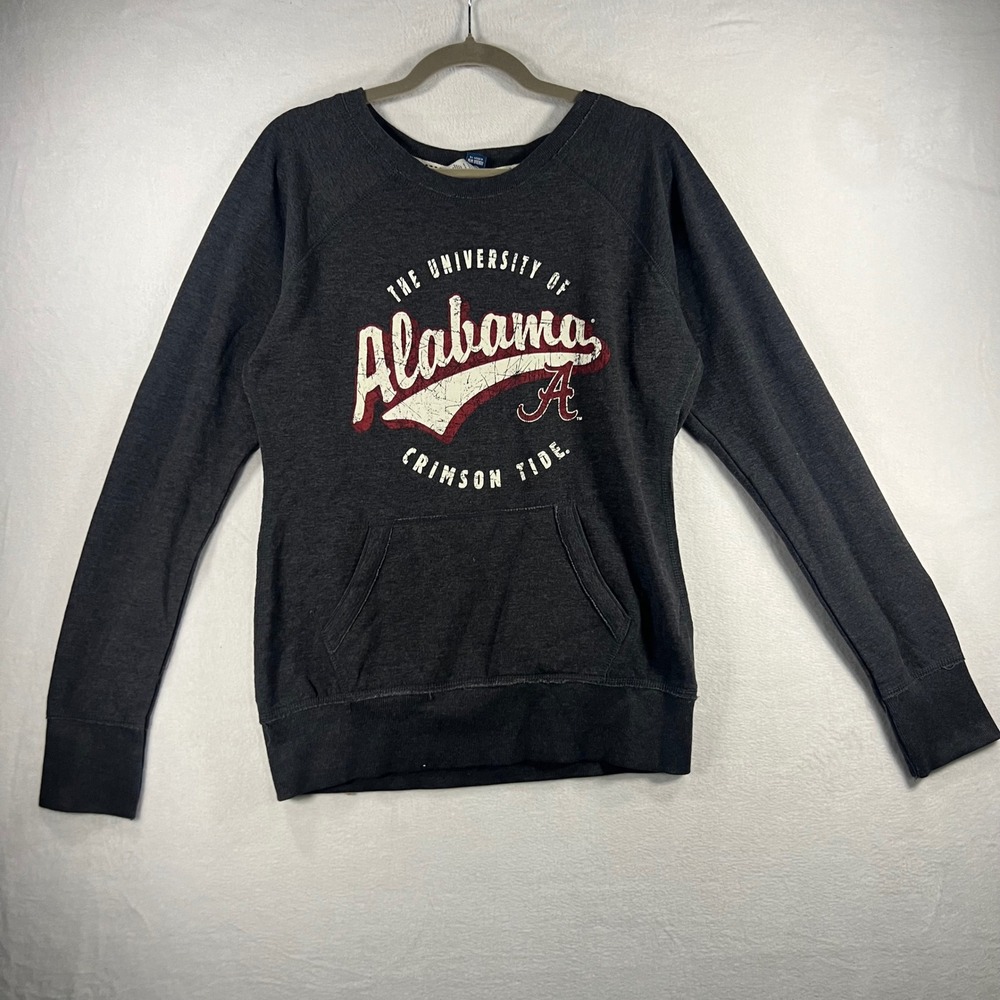 University of Alabama Crimson Tide Crewneck Sweatshirt Charcoal Grey Womens Med.